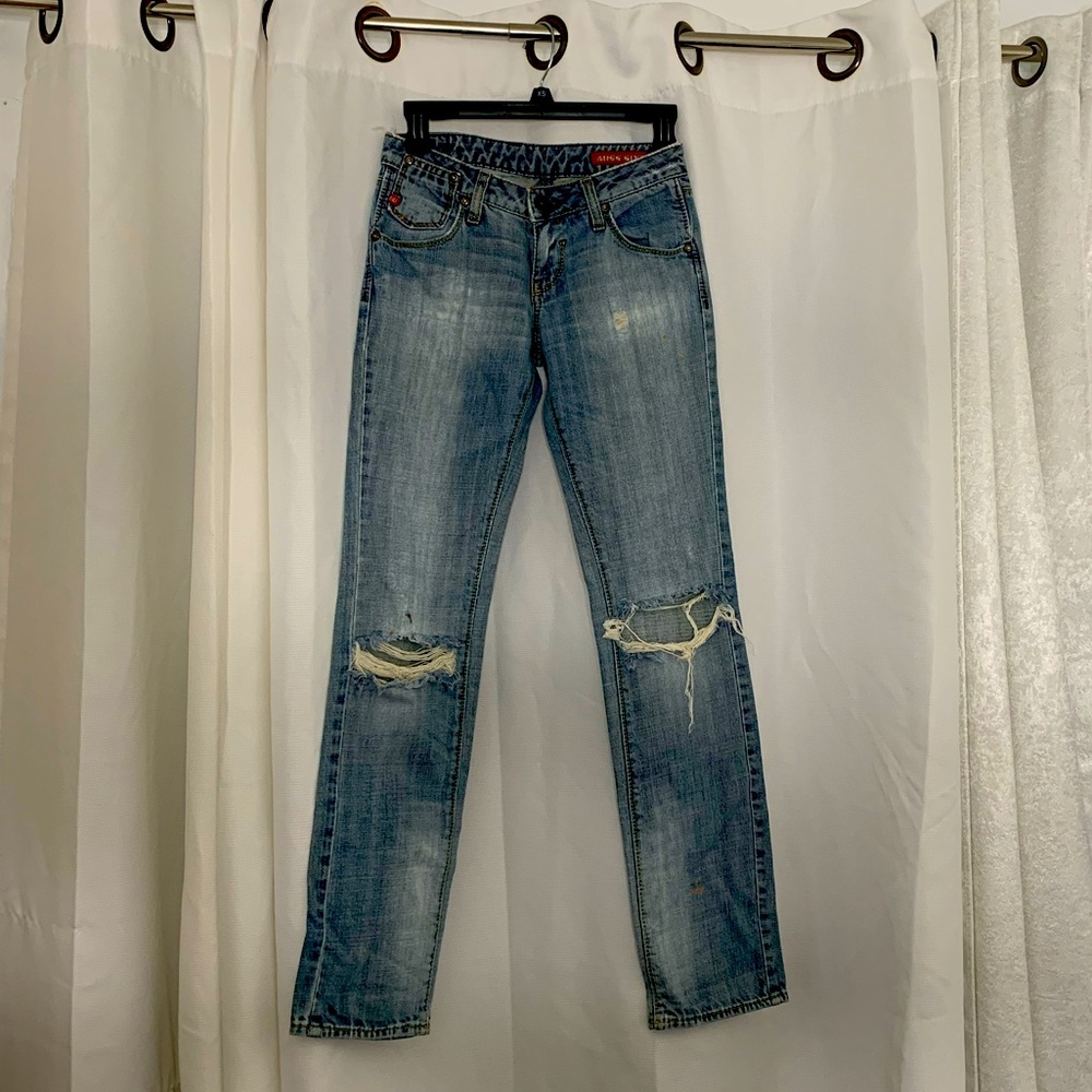 Miss Sixty Jeans - Boot Cut Straight Ripped 100% Cotton Denim Light Wash - 24